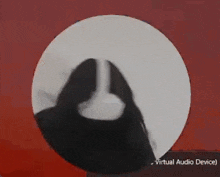 a virtual audio device is displayed in a red circle