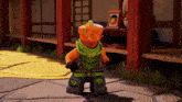 a lego ninjago character is standing on a tiled floor