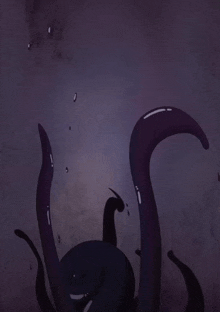 a dark purple background with a few drops of liquid coming out of it