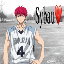 a basketball player with red hair and the number 4