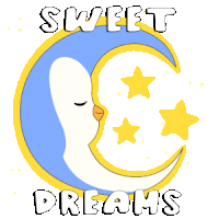 a drawing of a crescent moon with stars and the words sweet dreams