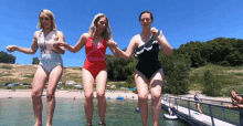 Jumping In The Water Bonnie Hoellein GIF - Jumping In The Water Bonnie Hoellein Get In The Water GIFs