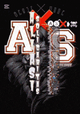 a poster with the letters a and s and a lion on it