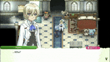a screenshot of a video game with the character aspen talking