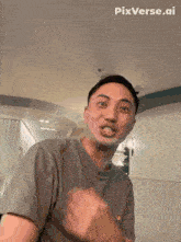 a man making a funny face with pixverse.ai written on the bottom right