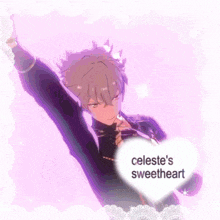celeste 's sweetheart is written on a purple heart