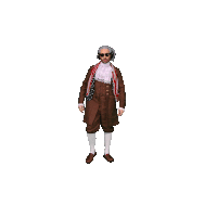 a man in a brown coat and white socks is wearing sunglasses