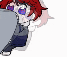 a cartoon character with red hair and blue eyes