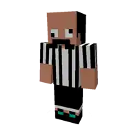 a minecraft character with a mustache and a striped shirt