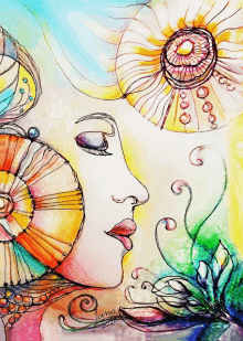 a drawing of a woman 's face with the year 2020 on it