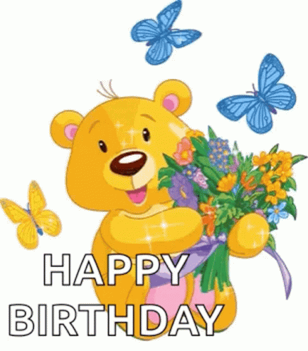 Happy Birthday Reddy Bear GIF - Happy Birthday Reddy Bear Flowers ...