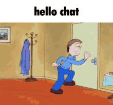 hello chat hello entering door kick