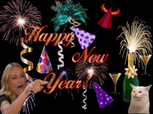 Happy New Year Smudge Cat GIF