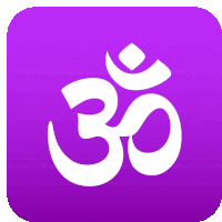 a purple icon with a white om symbol