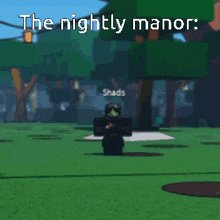 a cartoon drawing of a man standing in front of a large explosion with the words " the nightly manor " above it