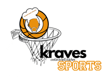 a drawing of a basketball going through a basketball hoop with the words kraves sports below it