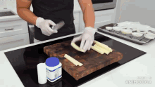 a bottle of vaseline sits on a cutting board