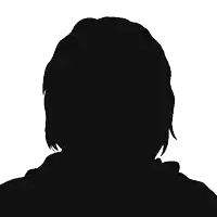 a black and white drawing of a woman 's face with a scarf around her neck