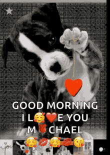 Good Morning I Love You Dog GIF - Good Morning I Love You Dog Heart GIFs