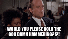 Hold The Hammering Hammering GIF - Hold The Hammering Hammering Scrooged GIFs