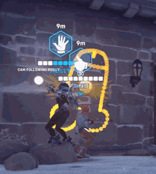 a screenshot of a video game that says cam following reily