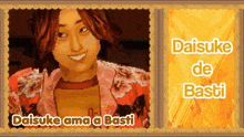 a picture of a woman with the name daisuke de basti on the bottom