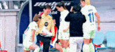 a soccer player with the number 11 on the back of her shirt