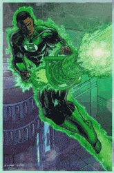 a drawing of a green lantern with the year 2014 on the bottom left