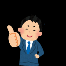 a man in a suit and tie is giving a thumbs up sign
