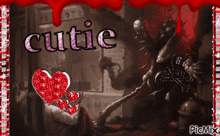 a picture of a bloody scene with the name cutie