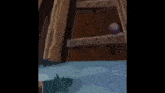 a cartoon character is jumping in the air in a pool of water .