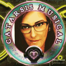 a picture of a woman in a circle that says catarsis musical on it