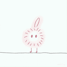 a drawing of a bunny with the number 66 on its head