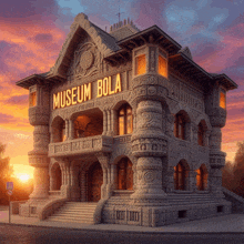 a large stone building that says museum bola on the top