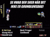 a screenshot of a video game that says se hvad der sker nar det ikke er grundlovsdag