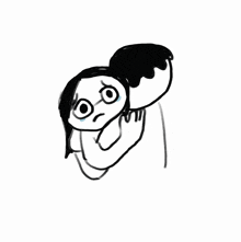 a black and white drawing of a man holding a crying woman