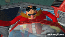 a cartoon character from sonic the hedgehog wearing goggles and sunglasses