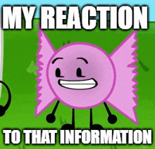a picture of a cartoon character with the caption my reaction to that information .