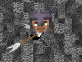a minecraft character with a helmet and an arrow in his hand