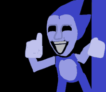 a cartoon of sonic the hedgehog giving the thumbs up