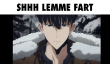 a picture of a man with the words shhh lemme fart below him