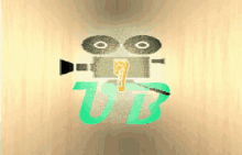 a logo for ub with a camera and two discs