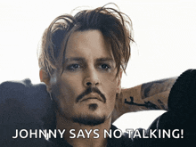 johnny depp says no talking on a poster