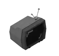a pixel art drawing of a tv with antennas