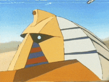 a cartoon drawing of a pyramid shaped object