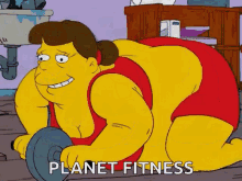 the simpsons fat work out exercise planet fitness