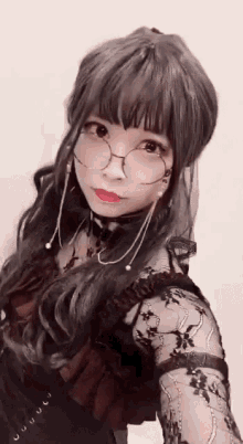 Asian Girl Glasses GIF - Asian Girl Glasses Gothic Girl GIFs