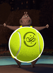 Gloria Hippo GIF - Gloria Hippo Tennis Ball GIFs