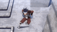 a man is running through a maze of pipes