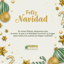 a christmas greeting card that says feliz navidad on it